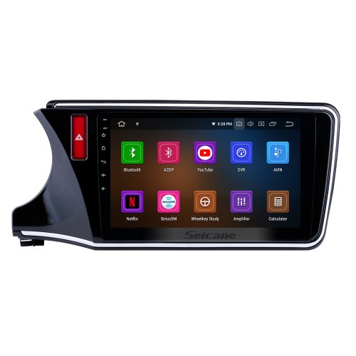 10,1 pouces Android 13.0 pour 2014 2015 2016 2017 Honda CITY Radio à écran tactile Système de navigation GPS Bluetooth USB WIFI Lien miroir Commande au volant