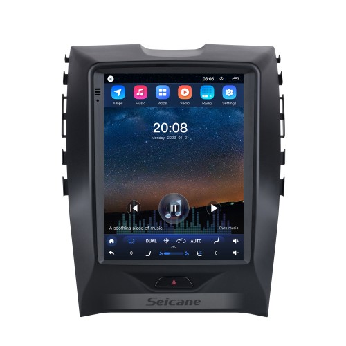 2015-2018 Ford Edge 9,7 pouces Android 10.0 Radio de navigation GPS avec écran tactile HD Prise en charge Bluetooth Carplay Caméra arrière