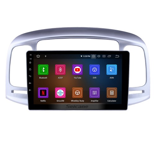 Radio de navigation GPS de rechange pour 2006-2011 Hyundai Accent Android 13.0 Unité audio de 9 pouces avec support audio Carplay Bluetooth WIFI AUX SWC TPMS