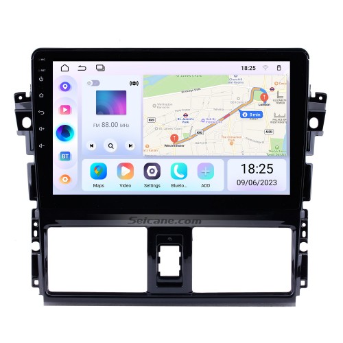 2013 2014 2015 2016 Toyota Vios 10.1 pouces HD 1024 * 600 Écran tactile Android 13.0 Radio Système de navigation GPS avec Bluetooth WIFI 1080P Vidéo DVR Mirror Link