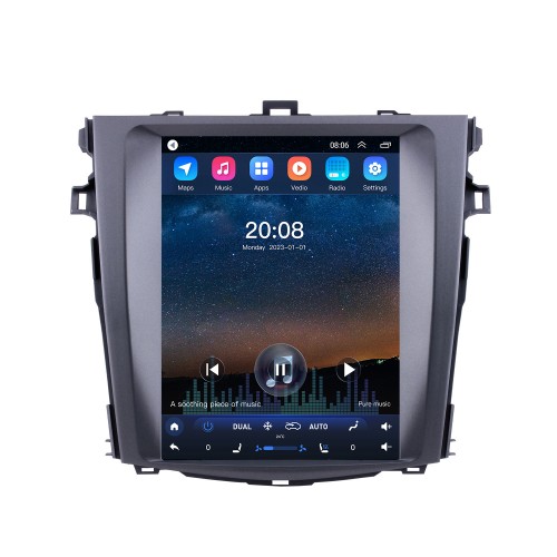 9,7 pouces Android 10.0 Multimédia Autoradio Système de navigation GPS pour 2006-2012 Toyota Corolla Écran tactile 4G WiFi 1080P Mirror Link OBD2