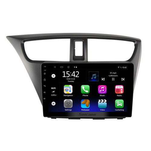 Android 13.0 HD Écran tactile 9 pouces pour HONDA CIVIC LHD VERSION EUROPEENNE 2012 Radio Système de navigation GPS avec prise en charge Bluetooth Caméra arrière Carplay