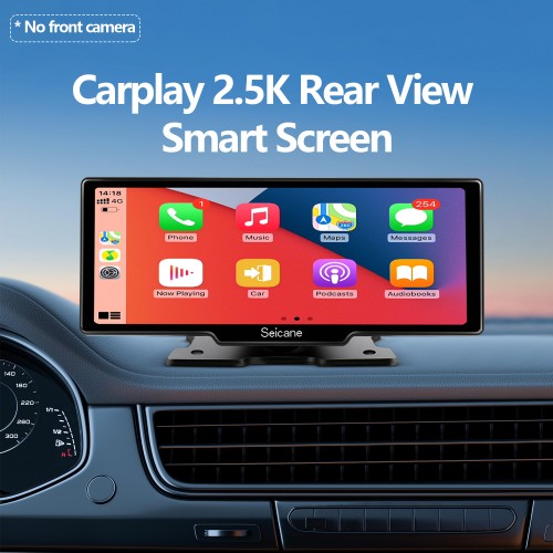 Caméra de recul 10.26 "2.5K, Carplay universel, lecteur intelligent Android Auto, WiFi, FM, prise en charge H.264 1080P