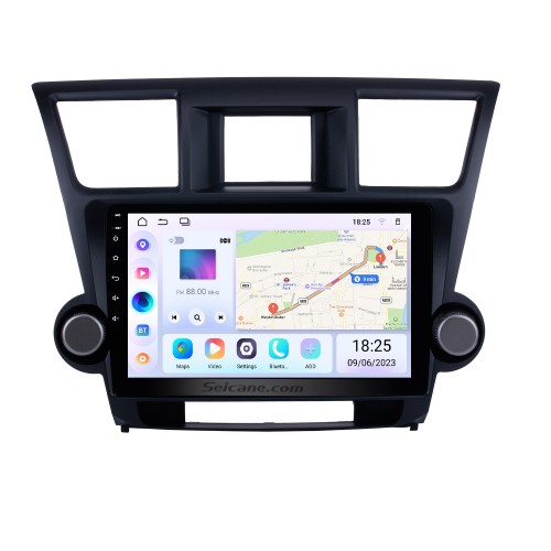 10,1 pouces Android 10,0 dans le tableau de bord Système de navigation GPS Bluetooth pour 2014 2015 Toyota Highlander avec écran tactile HD 1024 * 600 Radio WiFi 3G Lien miroir RDS Lien miroir OBD2 Caméra de recul AUX USB SD Commande au volant