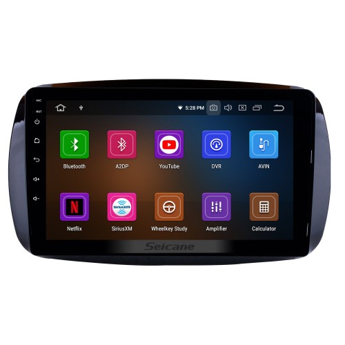 9 pouces Android 13.0 HD 1024*600 Radio à écran tactile pour 2015 2016 Mercedes Benz SMART Système de navigation GPS Stéréo de voiture Prise en charge Bluetooth Lien miroir OBD2 AUX 3G WiFi DVR 1080P Commande au volant vidéo
