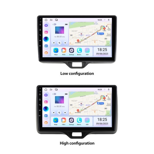 Stéréo à écran tactile HD de 10,1 pouces pour Toyota Yaris 2018 2019 Remplacement de la radio avec navigation GPS Bluetooth Carplay Radio FM/AM Prise en charge Caméra de recul WIFI