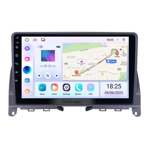 9 pouces Android 13.0 pour 2007-2014 Mercedes Benz Classe C W204 Radio Système de navigation GPS avec écran tactile HD WIFI Prise en charge Bluetooth Carplay OBD2 TPMS DAB +
