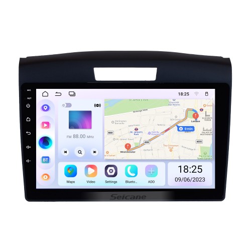 9 pouces Android 13.0 pour Honda CRV 2011 2012 2013 2014 2015 Radio à écran tactile HD Système de navigation GPS Prise en charge Bluetooth Wifi Mirror Link OBD2 DAB + Caméra de recul