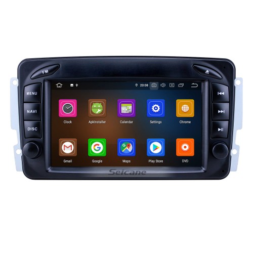 OEM 7 pouces Android 9.0 pour 1998 1999 2000-2006 Mercedes Benz Classe CLK W209/Classe G W463 Radio Bluetooth HD Écran tactile Système de navigation GPS compatible Carplay