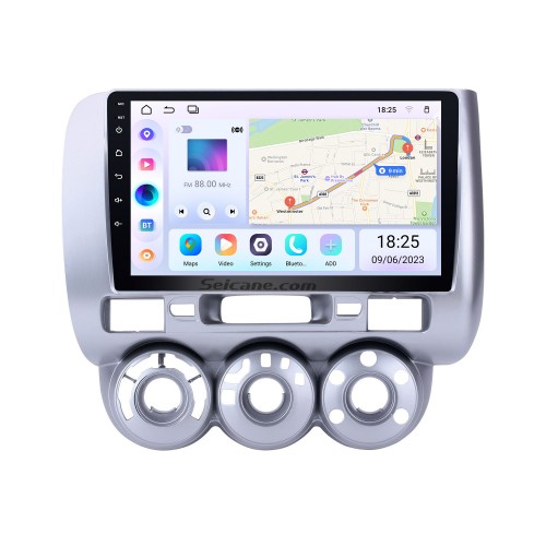 Android 13.0 Radio de navigation GPS à écran tactile de 9 pouces pour 2004-2007 HONDA Jazz FIT Manual AC LHD 2006 2007 CITY 2011-2019 EVERUS S1 avec prise en charge Bluetooth WIFI Mirror Link