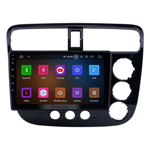 OEM Android 13.0 pour 2001-2005 Honda Civic RHD Manuel A/C Radio avec Bluetooth 9 pouces HD Système de navigation GPS à écran tactile Carplay support DSP