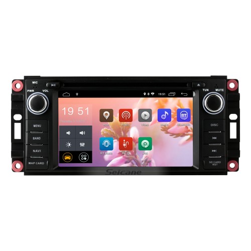 Dans le tableau de bord 2007-2013 Jeep Wrangler Illimité Mise à niveau de la radio 7 pouces avec Android 9.0 Lecteur DVD Bluetooth Navigation GPS Système audio de voiture Écran tactile WiFi 3G Lien en miroir Lien Caméra de recul OBD2 DVR AUX