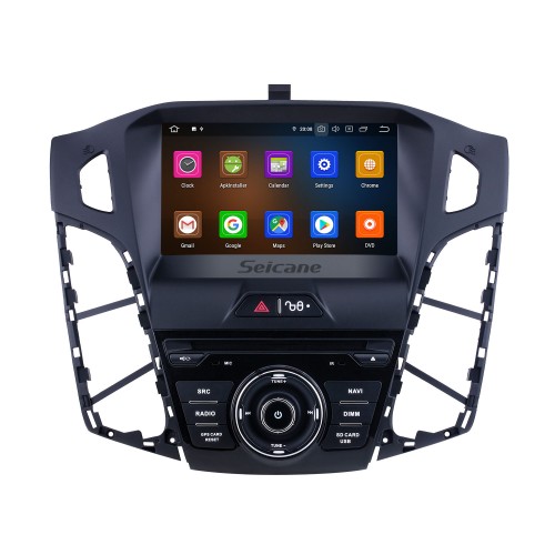 pour 2011 2012 2013 Ford focus 1024 * 600 Écran tactile Android 12.0 Radio DVD Système de navigation GPS avec lien miroir Bluetooth OBD2 DVR Caméra de recul 1080P 4G WIFI Commande au volant Caméra de recul