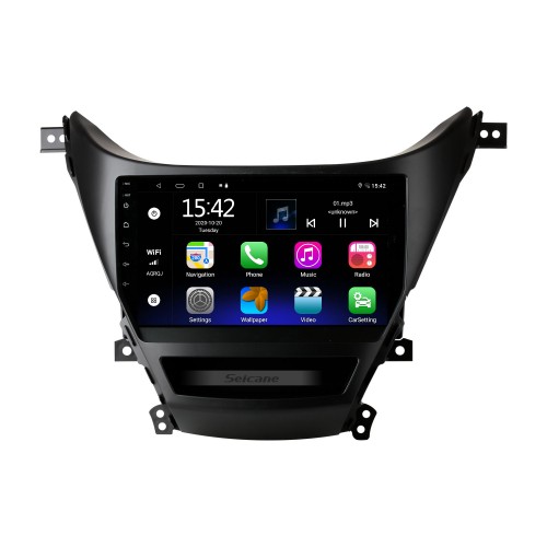Android 13.0 2012-2014 Hyundai Elantra 9 pouces HD Radio à écran tactile Bluetooth Navigation GPS Lecteur multimédia WIFI USB Carplay SWC prise en charge OBD DVR