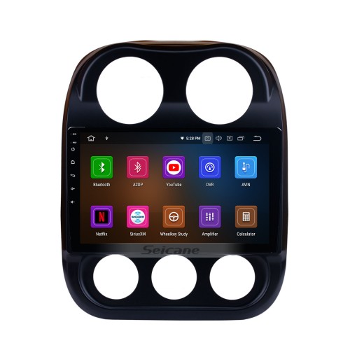 10,1 pouces Android 12.0 Radio à écran tactile Bluetooth Système de navigation GPS Pour 2014 2015 Jeep Compass et 2016 JEEP PATRIOT support TPMS DVR OBD II USB SD WiFi Caméra arrière Commande au volant HD 1080P Vidéo AUX