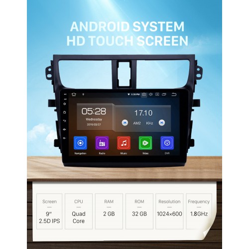 9 pouces Android 12.0 Radio de navigation GPS pour 2015-2018 Suzuki Celerio avec écran tactile HD prise en charge Carplay AUX Bluetooth TPMS