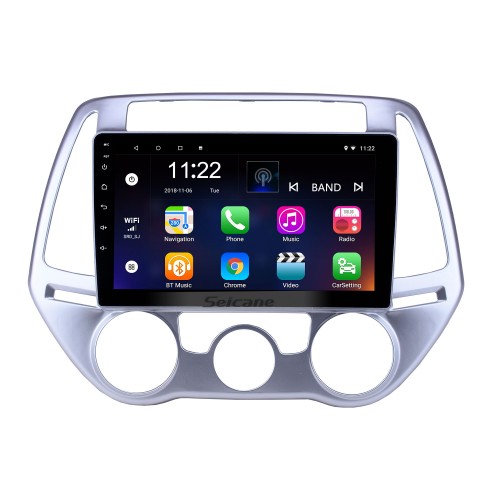 Android 13.0 Radio de navigation GPS à écran tactile HD de 9 pouces pour Hyundai i20 2012-2014 Climatisation manuelle avec prise en charge Bluetooth USB WIFI Caméra de recul Carplay OBD