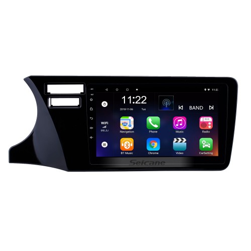 Écran tactile HD 9 pouces Android 13.0 Radio de navigation GPS pour Honda City LHD 2014-2017 avec prise en charge de la musique Bluetooth AUX Commande au volant Carplay