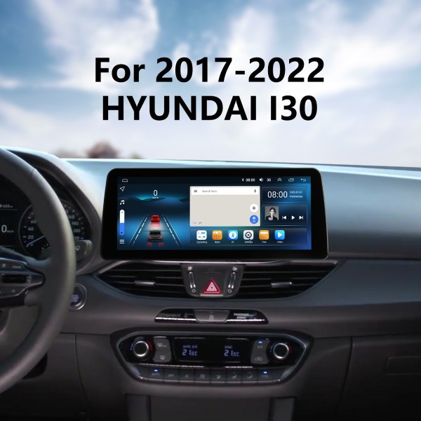 Android 12.0 Carplay 12,3 pouces Écran complet pour 2017 2018 2019-2022 HYUNDAI I30 OVERSEAS EDITION Radio de navigation GPS avec Bluetooth