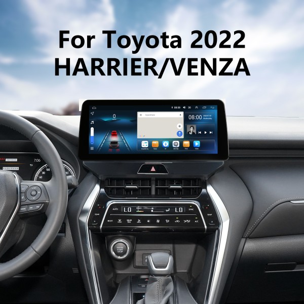 Android 12.0 Carplay 12,3 pouces écran complet pour 2022 TOYOTA Harrier Venza Radio de navigation GPS avec Bluetooth