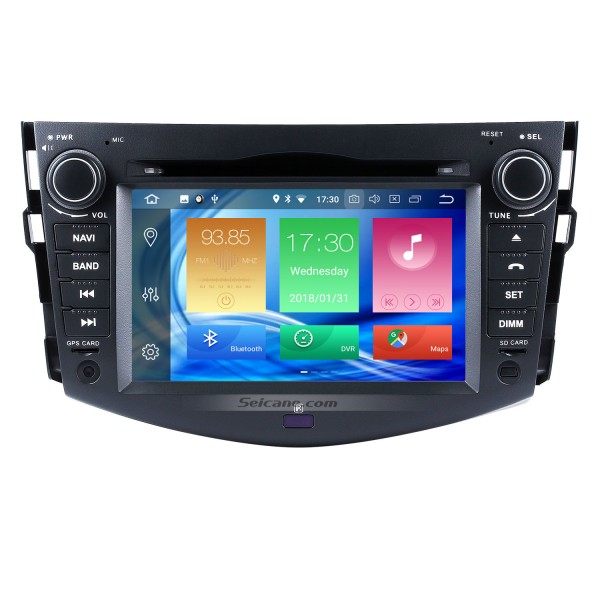 Écran tactile HD 2006-2012 Toyota Rav4 Android 8.0 Radio DVD système de navigation GPS Bluetooth OBD2 DVR Caméra de recul 1080P volant Commande 3G WIFI