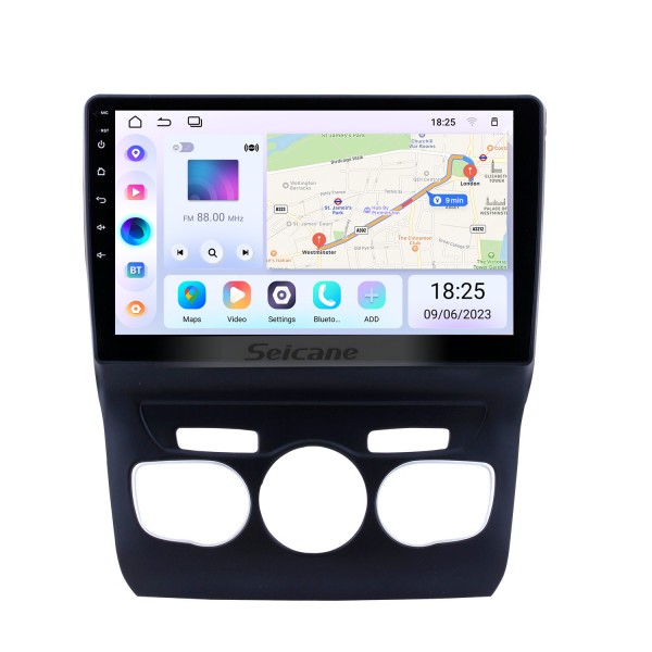 Écran tactile HD 10,1 pouces Android 13.0 Système de navigation GPS Radio Bluetooth pour 2013 2014 2015 2016 Citroen C4 LHD Prise en charge de la commande au volant DVR Caméra de recul WIFI OBD II