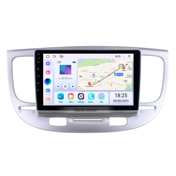 Écran tactile HD 9 pouces pour 2007 Kia Rio Radio Android 14.0 Système de navigation GPS avec prise en charge Bluetooth USB Caméra de recul Carplay
