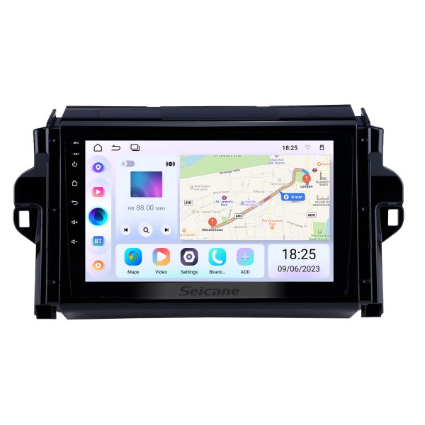 9 pouces Android 13.0 HD Radio à écran tactile Navigation GPS pour 2015-2018 TOYOTA FORTUNER / COVERT Bluetooth TV numérique Wifi DVR OBD II Caméra de recul