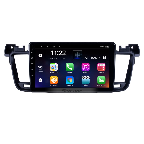 Android 13.0 HD Écran tactile 9 pouces pour 2011 2012 2013-2017 Peugeot 508 Radio Système de navigation GPS avec prise en charge Bluetooth Carplay TPMS