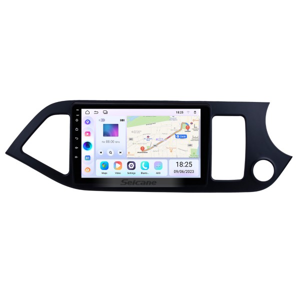 Android 13.0 Lecteur multimédia pour 2011-2014 KIA Picanto Morning RHD 9 pouces HD Radio à écran tactile WIFI OBD2 Bluetooth Système de navigation GPS Lien miroir DVR Caméra de recul TV USB HD 1080P Vidéo Commande au volant