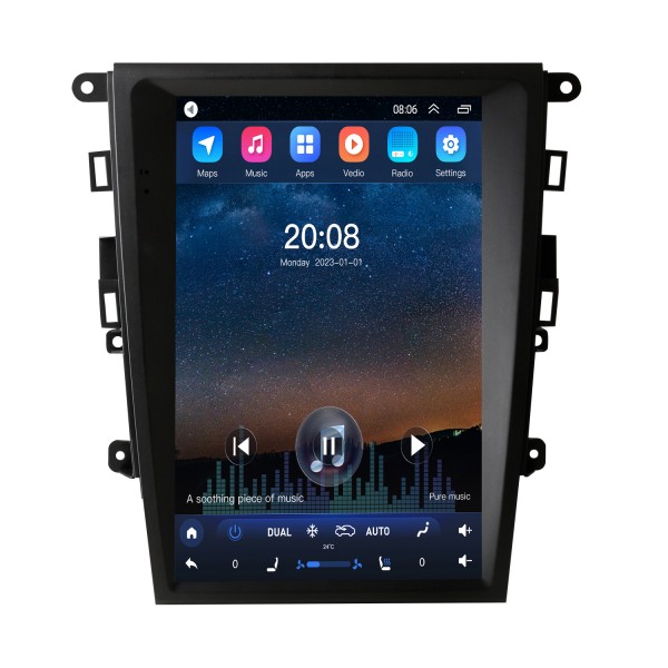 Radio de navigation GPS à écran tactile Android 10.0 HD de 12,1 pouces pour Ford Mondeo Fusion MK5 2013-2018 avec prise en charge Bluetooth Carplay Caméra TPMS AHD