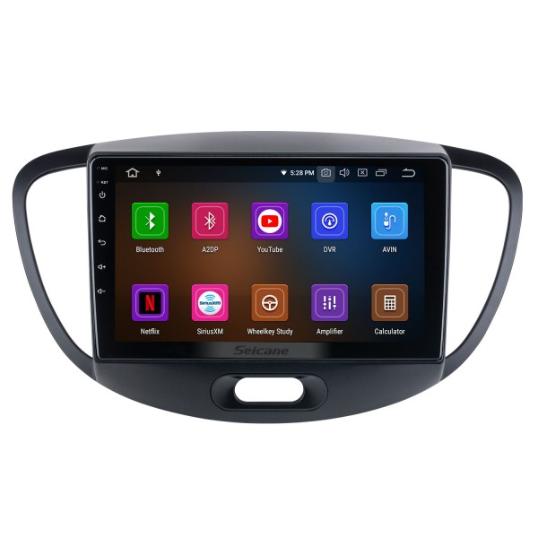 Pour 2012 Hyundai I10 Version haute Radio Android 13.0 HD Écran tactile 9 pouces avec système de navigation GPS Bluetooth Prise en charge de Carplay 1080P