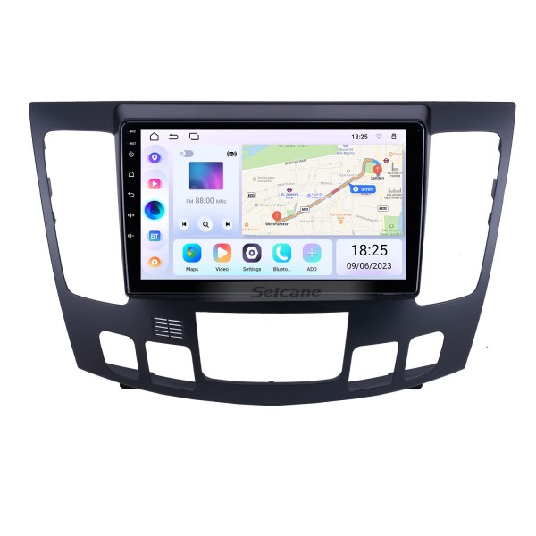 Pour 2009 Hyundai Sonata Auto A/C Radio 9 pouces Android 13.0 HD Système de navigation GPS à écran tactile avec prise en charge Bluetooth Carplay OBD2