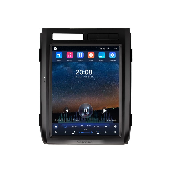 Stéréo de voiture Android 10.0 de 12,1" pour Ford Mustang F150 2008-2012 Carplay intégré DSP Prise en charge Bluetooth Radios FM/AM Caméra de voiture externe Commande au volant