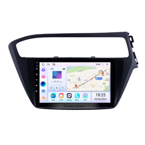 OEM 9 pouces Android 13.0 Radio pour 2018-2019 Hyundai i20 RHD Bluetooth Wifi HD Écran tactile Prise en charge de la navigation GPS Carplay DVR OBD Caméra de recul