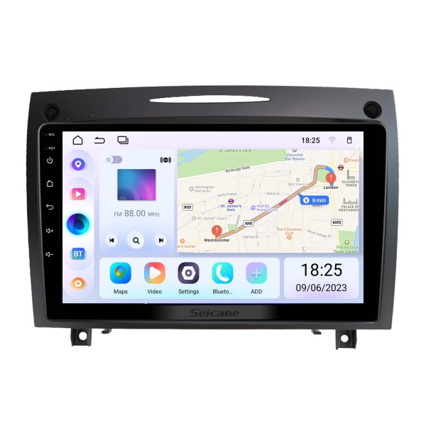 9 pouces Android 14.0 pour BENZ SLK 2004-2012 Système de navigation GPS Radio avec écran tactile HD Prise en charge Bluetooth Carplay OBD2