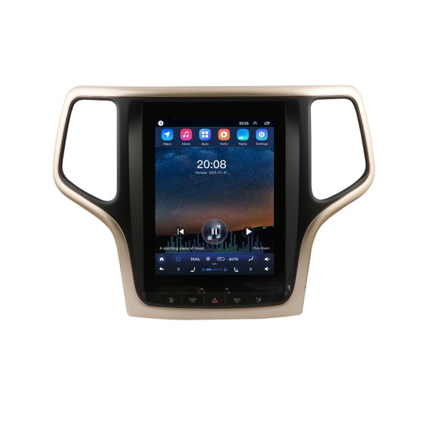 Carplay OEM 10,4 pouces Android 10.0 pour 2014 2015 2016 2017 Jeep Grand Cherokee SRT Radio Système de navigation GPS automatique Android avec écran tactile HD Prise en charge Bluetooth OBD2 DVR
