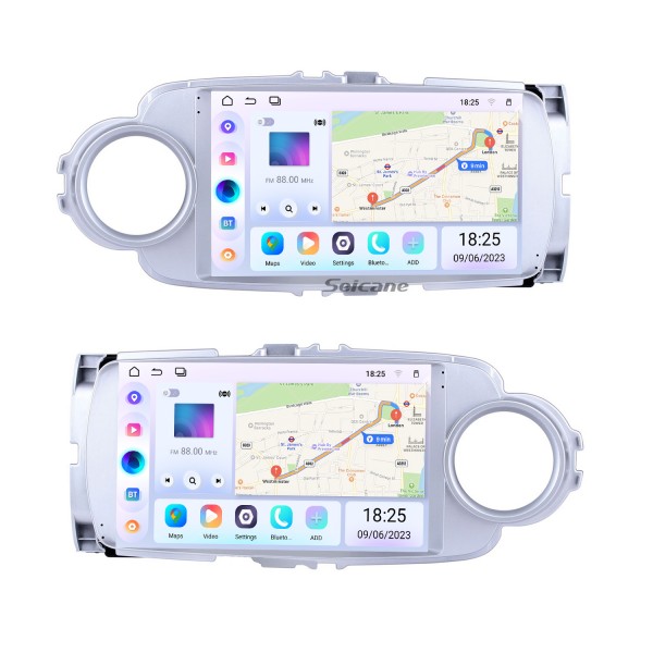 9 pouces Android 13.0 pour 2012 Toyota Yaris/Vitz Radio Système de navigation GPS avec écran tactile HD Prise en charge Bluetooth Carplay Caméra arrière