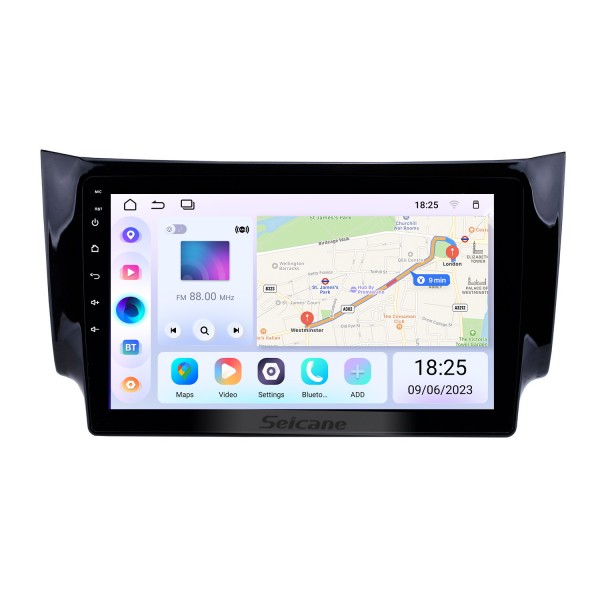 10,1 pouces Android 13.0 Radio à écran tactile Bluetooth Système de navigation GPS Pour 2012-2016 NISSAN SYLPHY Commande au volant Prise en charge WIFI AUX TPMS DVR OBD II Caméra arrière USB