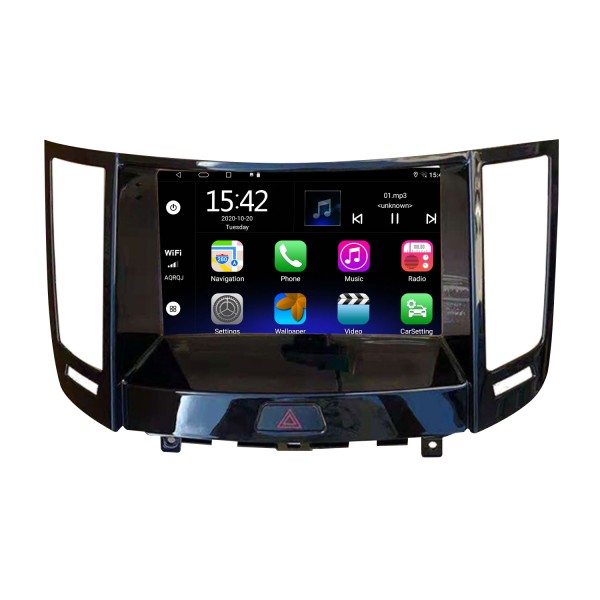 Système de navigation GPS stéréo 9 pouces Android 14.0 pour 2009 2010 2011 2012 2013 INFINITI FX35 FX37 avec Bluetooth OBD2 DVR HD écran tactile caméra de recul