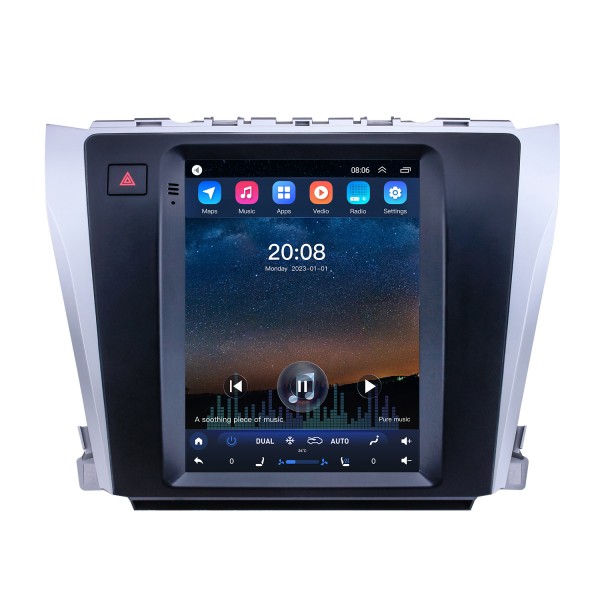 Radio de navigation GPS Android 10.0 de 9,7 pouces pour Toyota Camry 2015-2017 avec prise en charge Bluetooth AUX à écran tactile HD Carplay OBD2