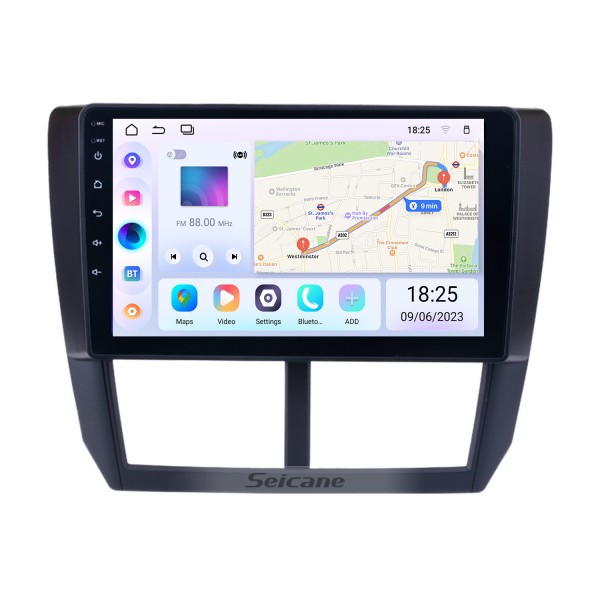 9 pouces Android 13.0 pour 2008 2009 2010 2011 2012 Subaru Forester HD Unité principale à écran tactile GPS Prise en charge du système stéréo de voiture Bluetooth Téléphone WIFI Caméras externes Commande au volant