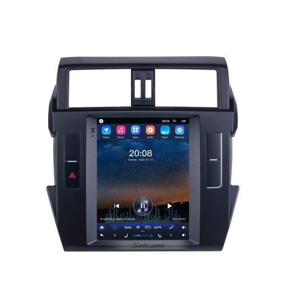 Android 10.0 9,7 pouces pour 2016 Toyota Prado Radio Système de navigation GPS avec écran tactile HD Prise en charge Bluetooth AUX Carplay DVR OBD2