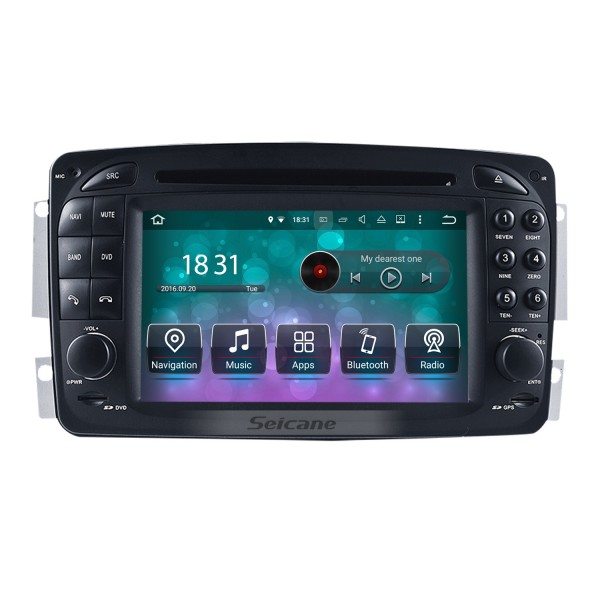 Dans le tableau de bord Android 10.0 Système de navigation GPS pour 1998-2004 Mercedes-Benz CLK-W209 CLK200 CLK320 CLK430 avec écran tactile Radio Lecteur DVD Bluetooth WiFi TV Commande au volant USB SD HD 1080P Caméra de recul vidéo