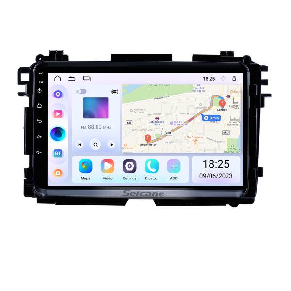 2015 2016 2017 HONDA Vezel XRV 9 pouces Android 13.0 Radio Système de navigation GPS avec support USB WIFI Bluetooth Mirror Link OBD2 Commande au volant