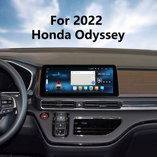Écran tactile HD 12,3 pouces Android 12.0 pour 2022 Honda Odyssey Système de navigation GPS Lecteur DVD de voiture avec Wifi Réparation d'autoradio Support de navigation de rechange TV numérique HD