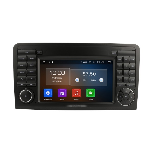 7 pouces Android 12.0 Radio de navigation GPS pour 2005-2012 Mercedes Benz CLASSE ML W164 ML350 ML430 ML450 ML500/GL CLASS X164 GL320 avec écran tactile HD Carplay Bluetooth support DVR