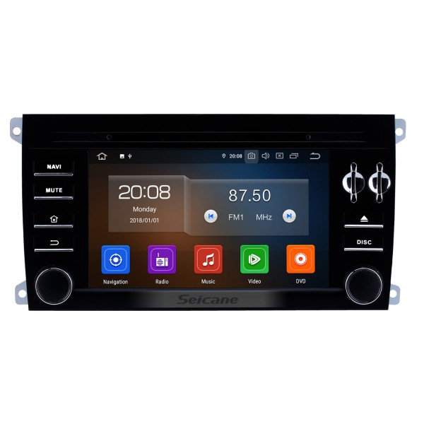 Android 11.0 HD écran tactile 7 pouces pour 2003-2009 2010 2011 Porsche Cayenne Radio Système de navigation GPS avec prise en charge Bluetooth AUX Carplay Caméra arrière