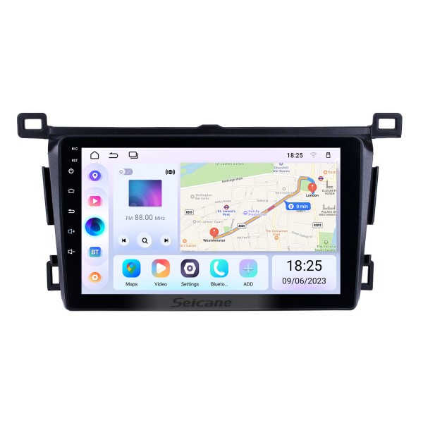 Aftermarket 9 pouces 2013-2018 Toyota RAV4 Conduite à droite Système de navigation GPS Android 14.0 Prise en charge de l&amp;amp;#39;écran tactile radio TPMS DVR OBD Mirror Link Bluetooth WiFi