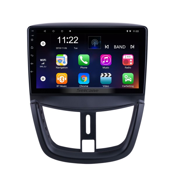 9 pouces Android 14.0 pour 2008 2009 2010-2014 Radio Peugeot 207 avec écran tactile HD Navigation GPS Prise en charge Bluetooth Carplay DAB + OBD2